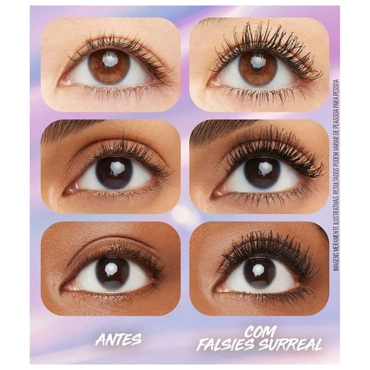 Máscara de Cílios Very Black The Falsies Surreal Efeito 3D Lavável Maybelline