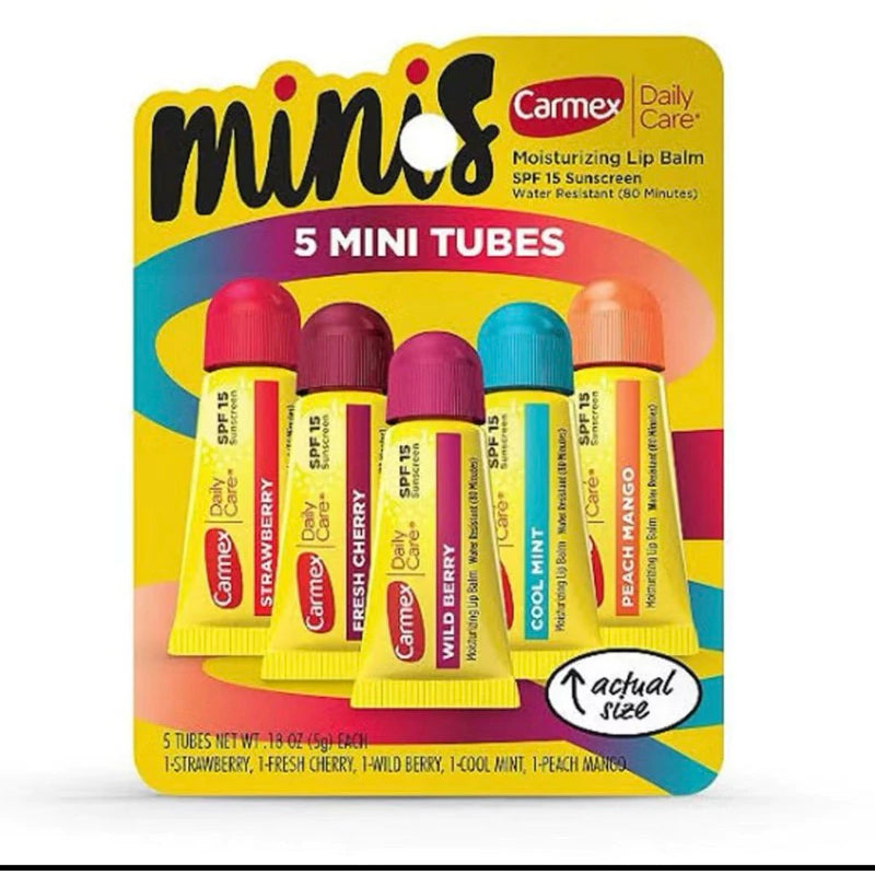 Carmex Mini Tubes com 5 Sabores Variados