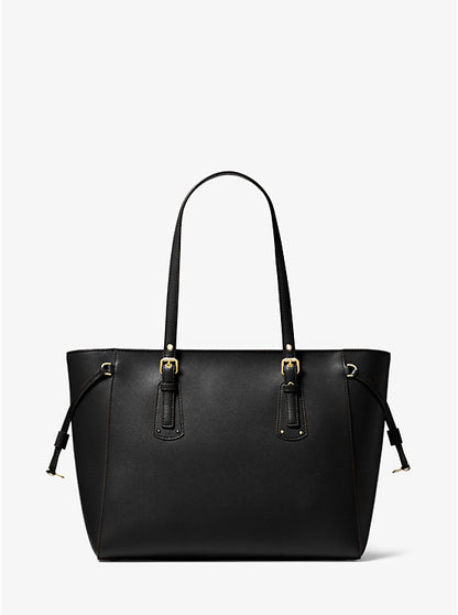 Michael Kors Voyager  Crossgrain Leather Tote Bag - Tamanho médio