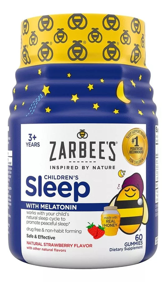 Zarbee's Melatonina Infantil Morango 60 Gummies Não Viciante