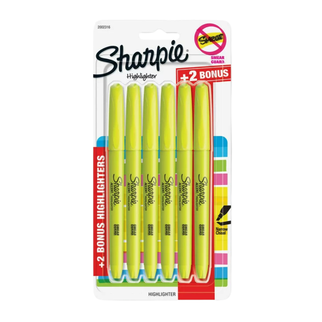 Marca Texto Amarelo 6 Unidades Sharpie