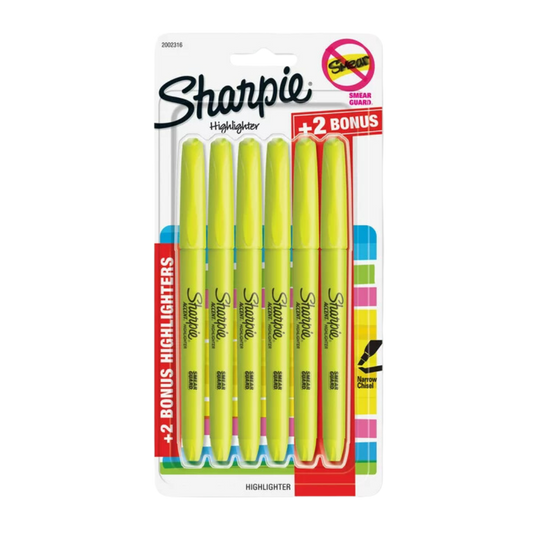 Marca Texto Amarelo 6 Unidades Sharpie