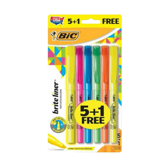 Marca Texto Colorido 6 Unidades Bic
