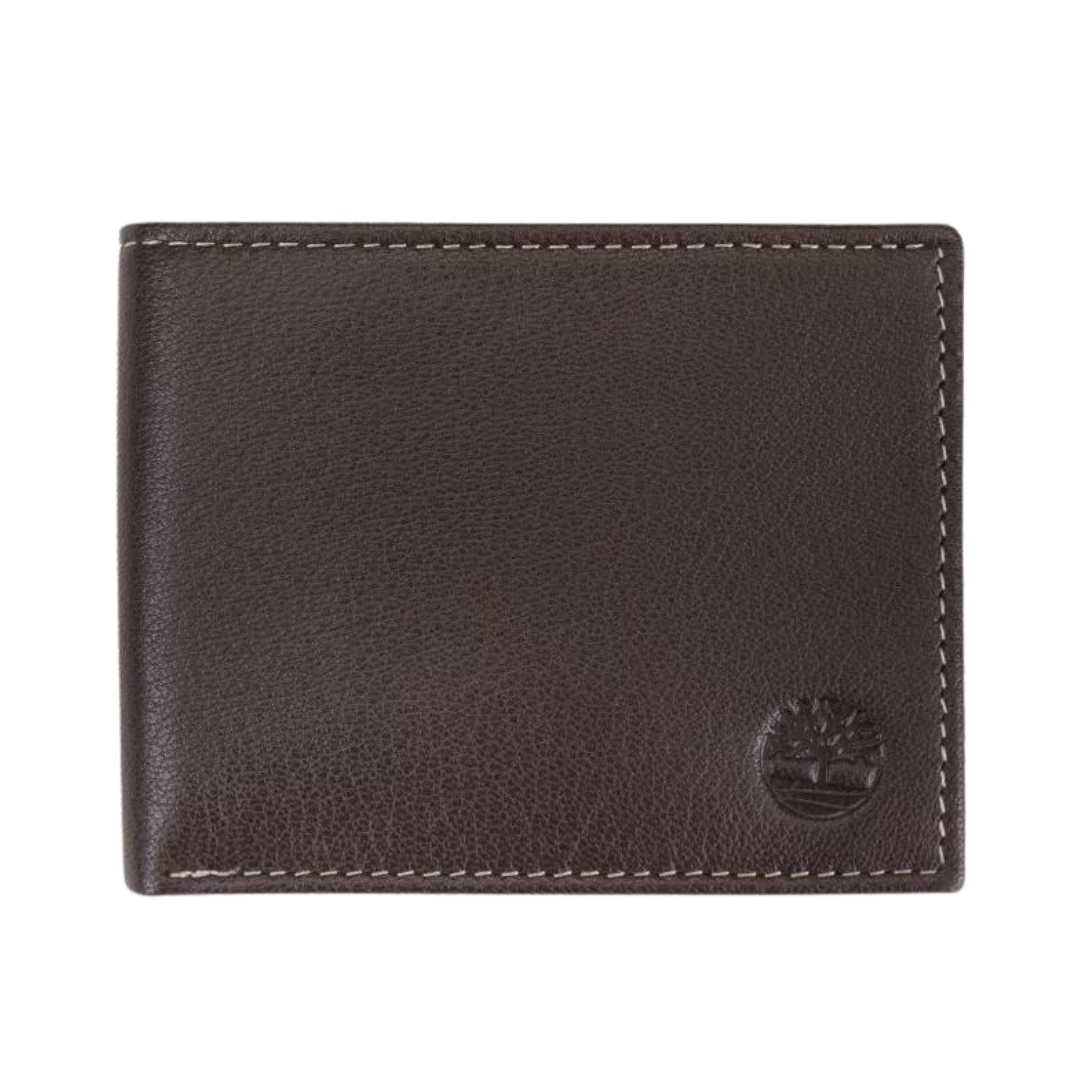 Carteira De Couro Masculina Timberland Mod Passcase Cor Marrom Escuro