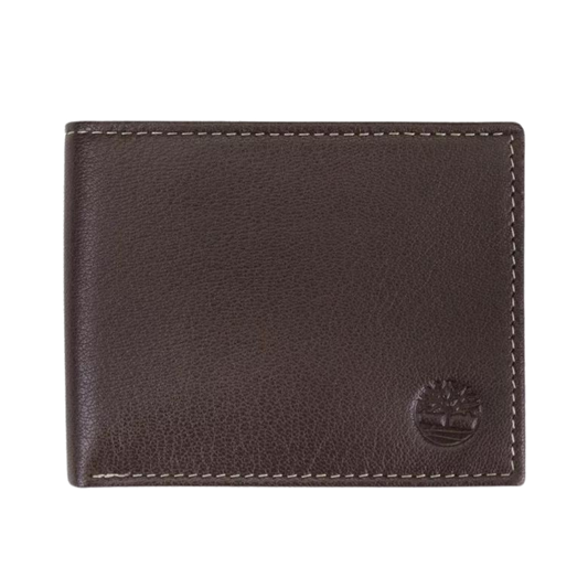 Carteira De Couro Masculina Timberland Mod Passcase Cor Marrom Escuro