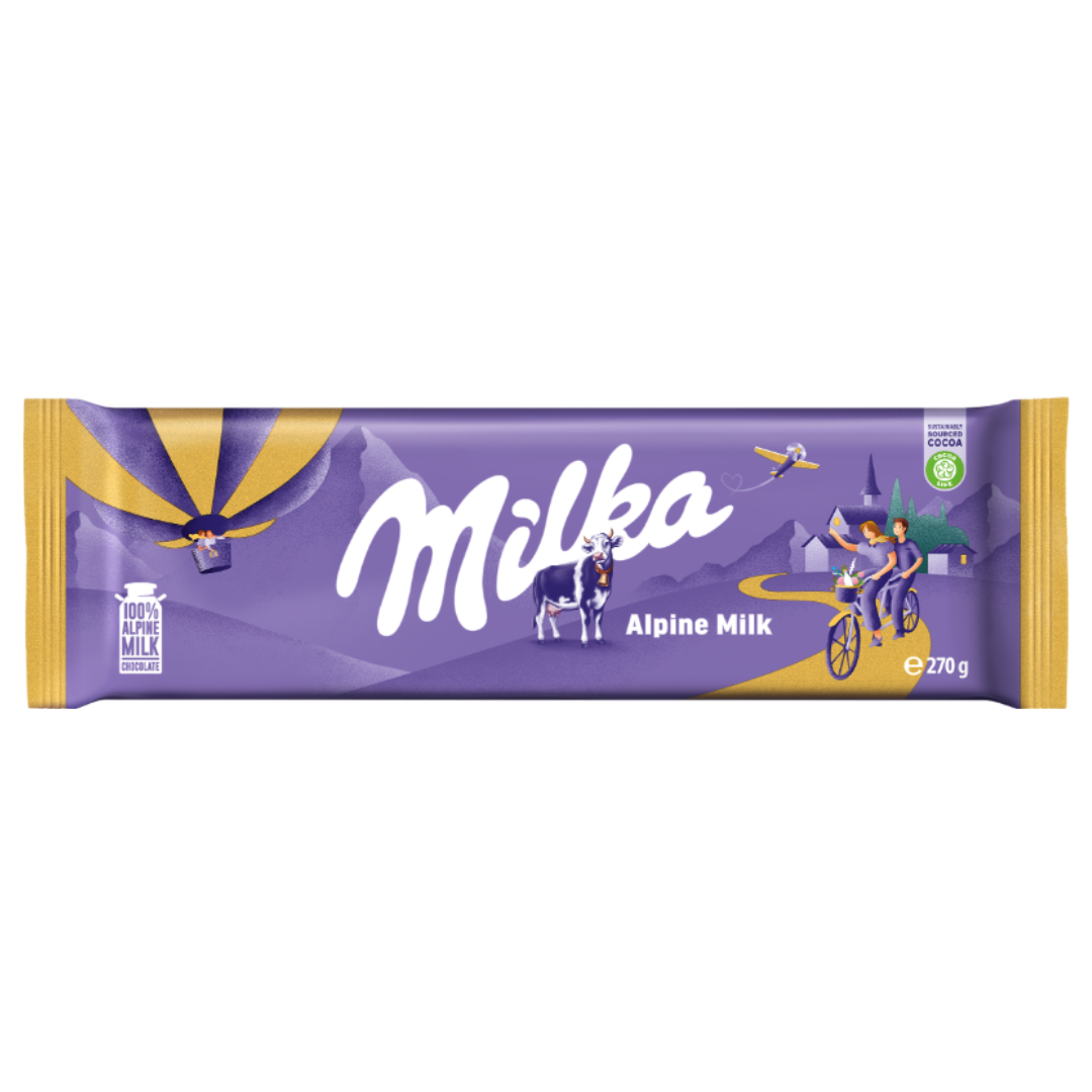 Barra de chocolate Milka - Leite Alpino