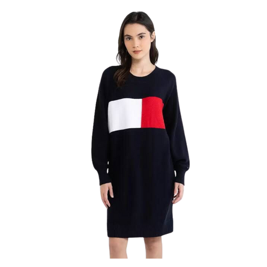 Vestido Tricot Logo Tommy Hilfiger